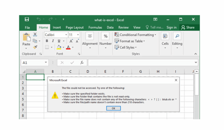fix Microsoft Excel Error The file could not be accessed