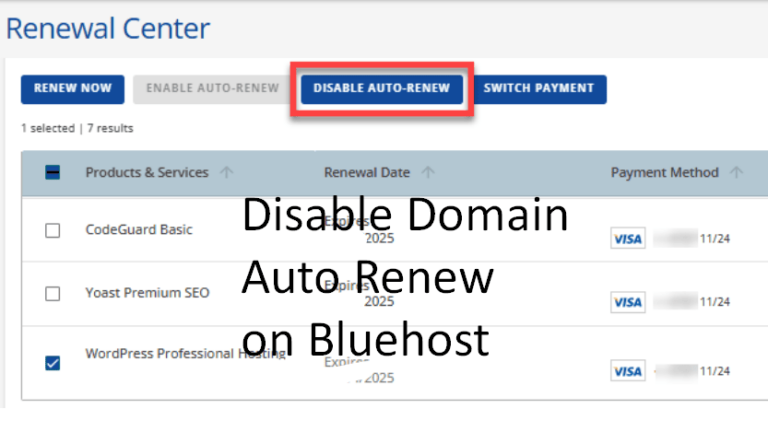 How to Disable Domain Auto Renew on Bluehost How to Disable Domain Auto Renew on Bluehost