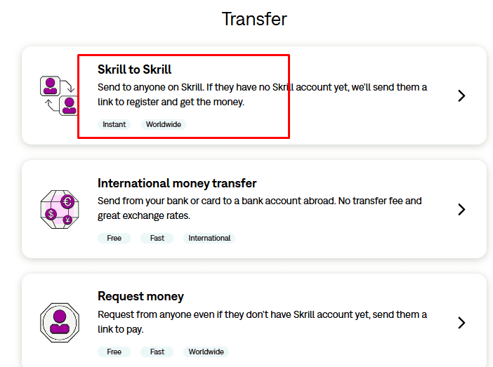 How to Transfer Money from Skrill to Skrill in 2025